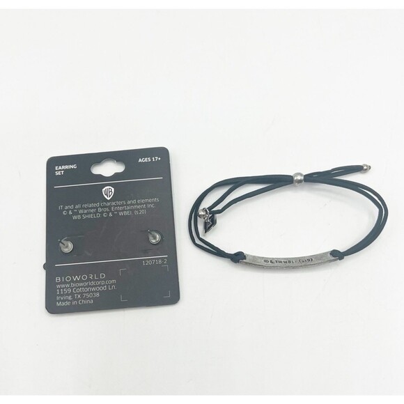 Halloween Villain Penny Wise Clown IT Earrings And Time To Float Bracelet WB - Picture 5 of 8